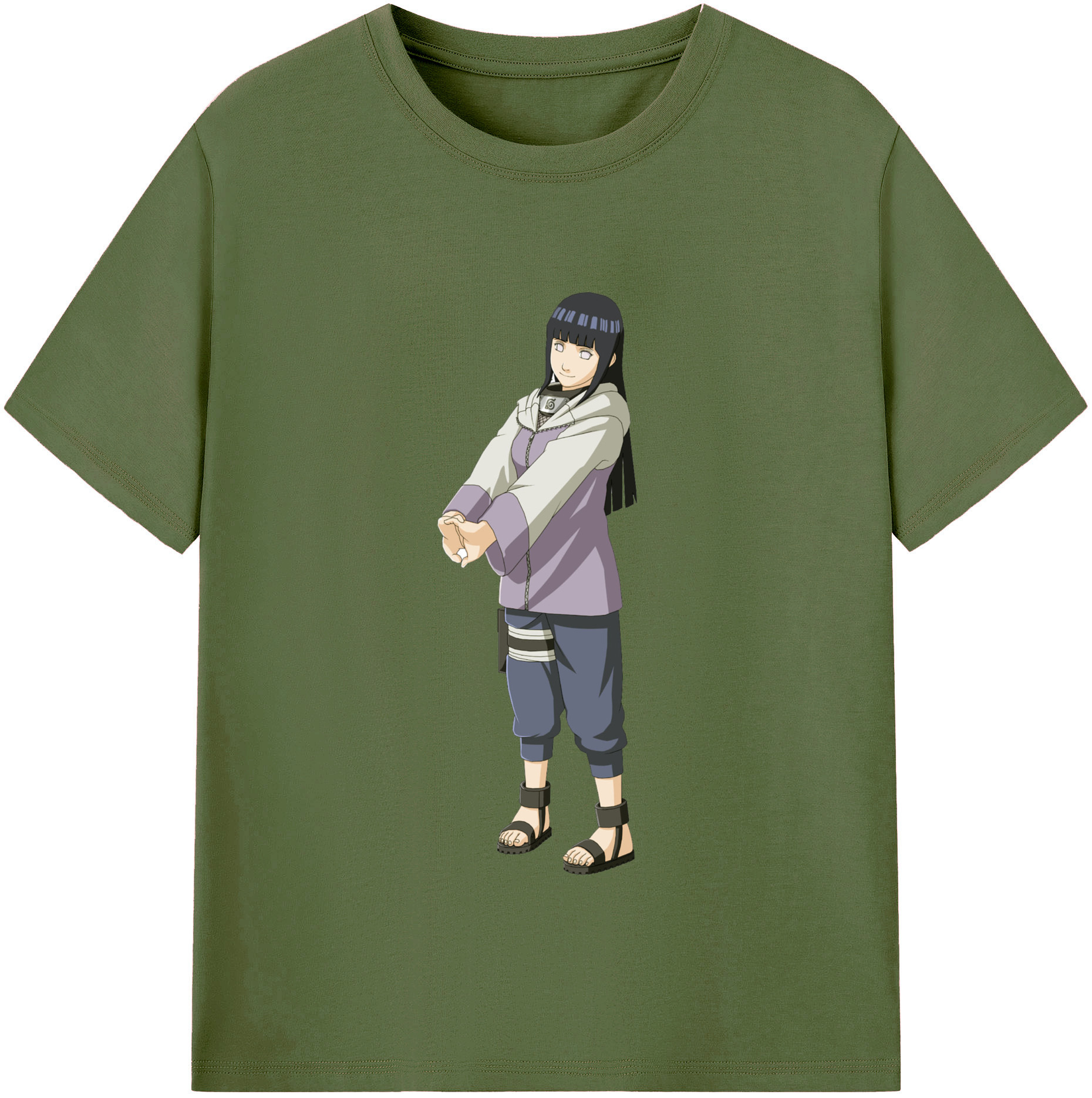 （画像用） NARUTO -ナルト- 日向ヒナタ Hyūga Hinata 綿100％半袖Tシャツ（フロントプリント）